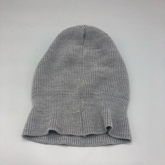 gray facial knitted beanie acrylic hat one size READ - Picture 5 of 8